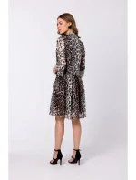 S337 Šifónové šaty s viazaným výstrihom - model 2 S337 Šifónové šaty s viazaným výstrihom - model 2