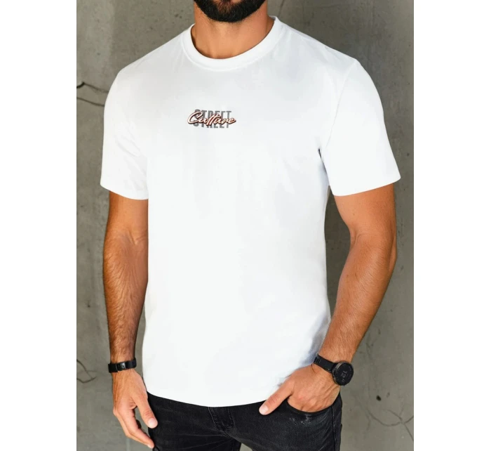 Pánské bílé tričko s potiskem Dstreet model 21973823 - FashionStreet