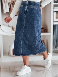 Džínsová midi sukňa s rozparkom VISTANO modrá FashionStreet CY0485