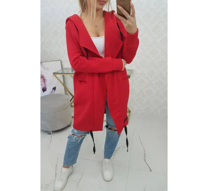 Zateplená bunda s kapucňou červená Zateplená bunda s kapucňou červená