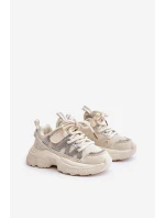 Sneakersy Dziecięce Z Cyrkoniami Beżowe Rianalla Sneakersy Dziecięce Z Cyrkoniami Beżowe Rianalla