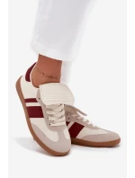 Niskie Sneakersy Damskie Z Wywiniętym Językiem Bordowe Ardira