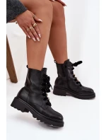 Zateplené dámské kotníkové boty s ozdobným šněrováním černé model 21715077 - Boto Zateplené dámské kotníkové boty s ozdobným šněrováním černé model 21715077 - Boto