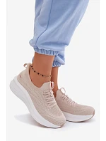 Materiálové Sportovní Boty Dámské Slip-On Kobbo 102425 Béžové