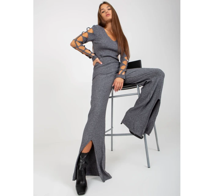 Kalhoty VI SP model 17846691 tmavě šedá - FPrice Kalhoty VI SP model 17846691 tmavě šedá - FPrice