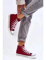 Dámské Klasické Vysoké Tenisky Bordó Remos