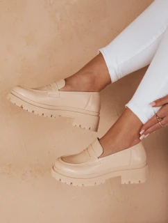 Dámske mokasíny na platforme TORINO beige FashionStreet ZY0777