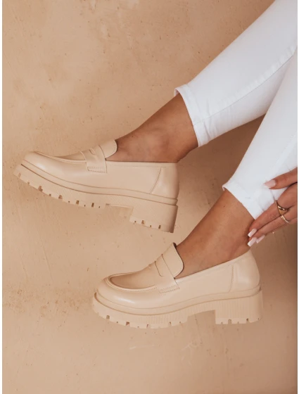 Dámske mokasíny na platforme TORINO beige FashionStreet ZY0777