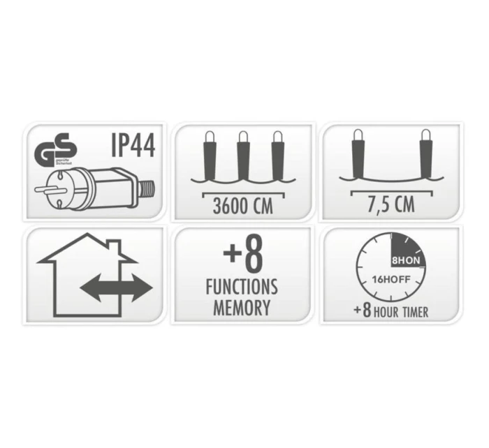 VIANOČNÝ STROMČEK SVETELNÁ REŤAZ 480 VIEDOL ČASOVAČ VIACFAREBNÝ