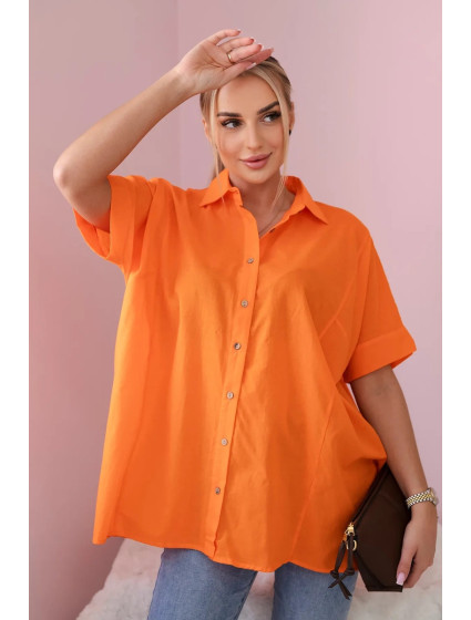 Bavlněná košile s krátkým rukávem pomeranč