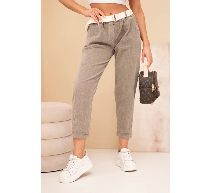 Dámske nohavice so šnúrou a opaskom Fango Dámske nohavice so šnúrou a opaskom Fango