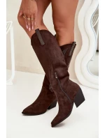 Dámské Boty Se Na Podpatku Čokoládové model 21704697 - Boto