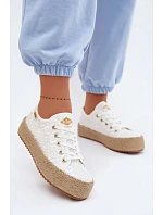 Krajkové tenisky espadrilky na platformě model 22102795 Bílé - Lee Cooper