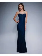 Dámske spoločenské šaty šoky soka s perličkami a čipkou dlhé tmavo modré - Tmavo modrá / XL - šoky & soka