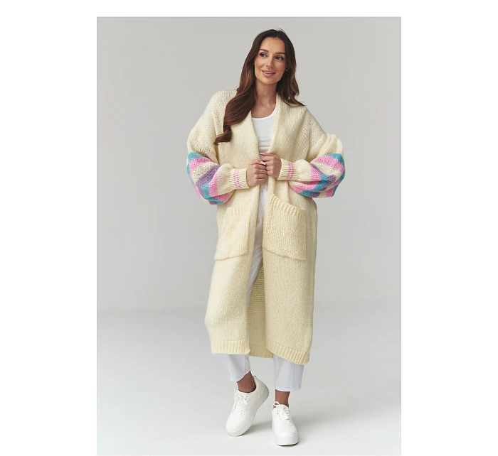 Zapínanie svetra model 226868 Makadamia