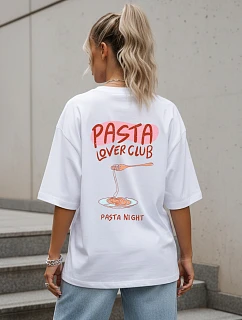 koszulka damska z nadrukiem oversize biała model 22261596 - FashionStreet