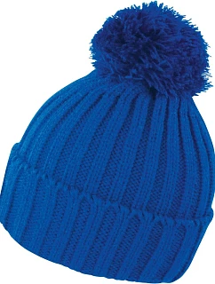 Result Headwear R 369X Pletená čiapka s bambulou 28.369X royal
