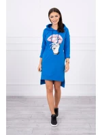 Šaty s dlhším chrbtom a farebnou nevädzovou potlačou