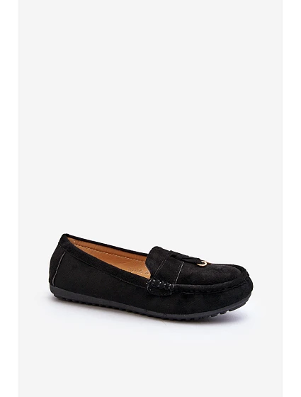 Dámské klasické černé semišové mokasíny model 21651268 - Boto