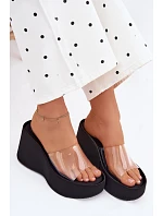 Dámské sandály na platformě s páskem Černé model 22107268 - Boto