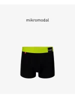 Pánske boxerky ATLANTIC PREMIUM s mikromodalom - čierna/žltá