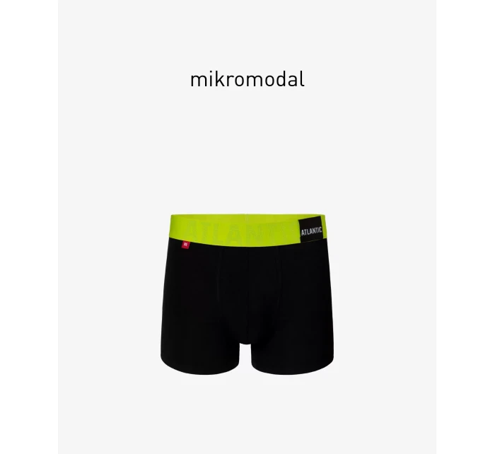 Pánske boxerky ATLANTIC PREMIUM s mikromodalom - čierna/žltá