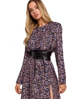 Dámsky opasok z umelej kože M636 čierny - MOE