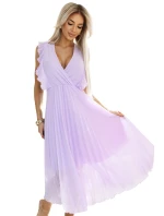 plisované šaty s volánky a výstřihem barva model 20952086 - numoco