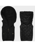 Čierna dámska vesta s kožušinovou podšívkou S'West (B8252-101)