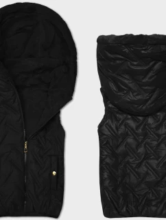 Čierna dámska vesta s kožušinovou podšívkou S'West (B8252-101)