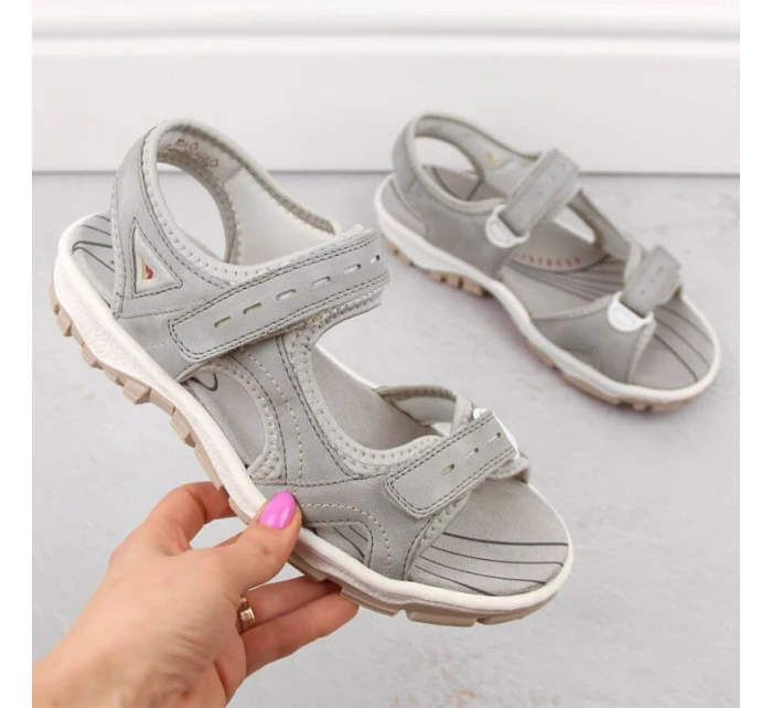 Pohodlné sandále Rieker W RKR674 sivé