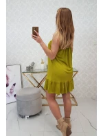 Šaty s tenkými stuhami z kiwi Šaty s tenkými stuhami z kiwi