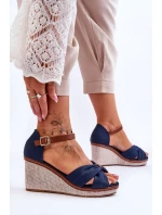 Dámské sandály na klínu námořnická modrá Daphne Dámské sandály na klínu námořnická modrá Daphne