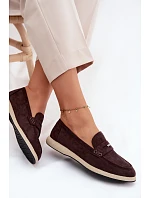 Dámské mokasiny z imitace semiše Vinceza 62273 Čokoládové