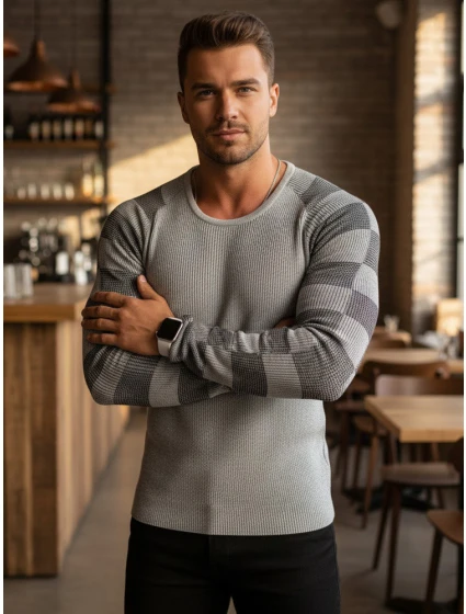 Pánský svetr přes hlavu ecru Dstreet model 21962635 - FashionStreet