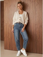 Dámske baggy džínsy s opaskom, modré, FashionStreet UY3193 Dámske baggy džínsy s opaskom, modré, FashionStreet UY3193
