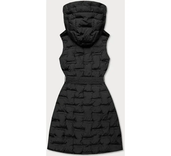 Dlouhá černá dámská vesta s páskem model 15834478 - Ann Gissy