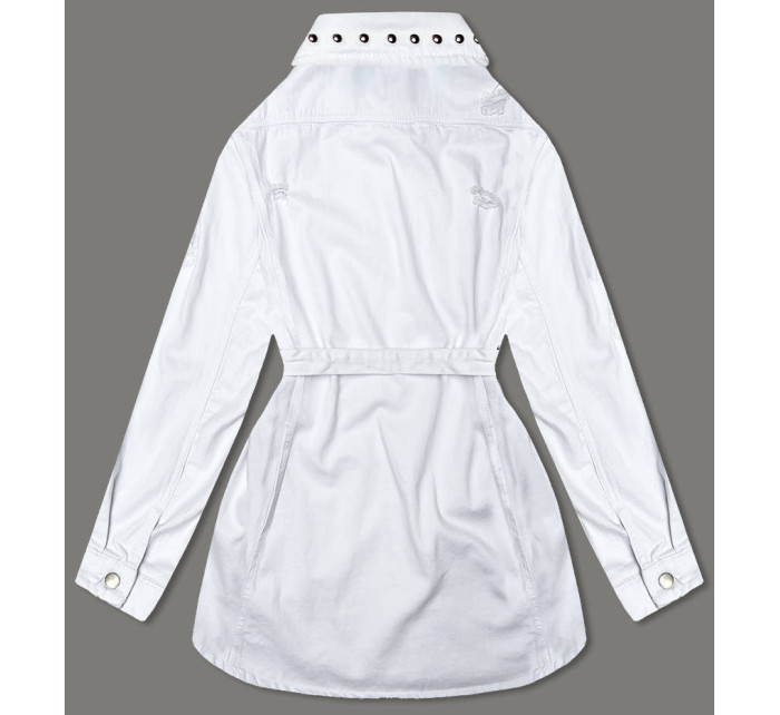 Biela dámska džínsová oversize bunda (M6959)