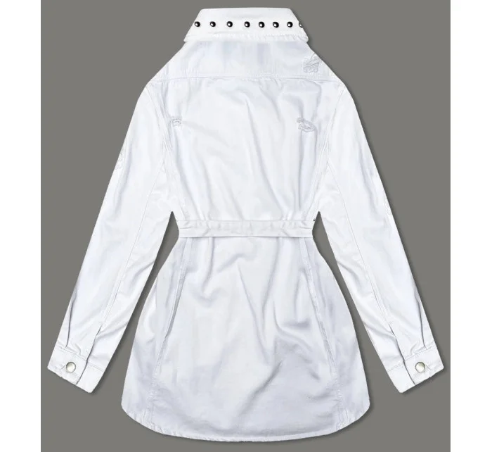 Biela dámska džínsová oversize bunda (M6959)