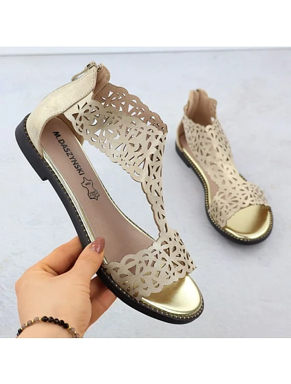 Dámské ažurové sandály zlaté M.Daszynski model 22051738 - M. Daszyński
