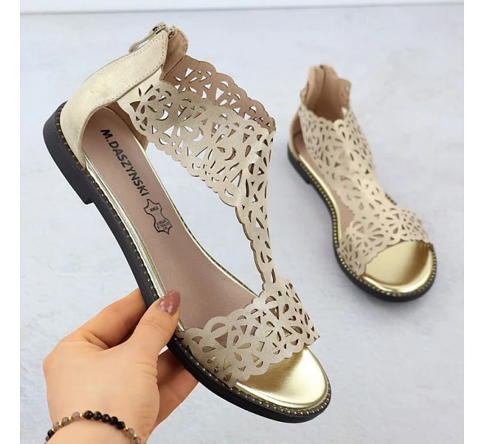Dámské ažurové sandály zlaté M.Daszynski model 22051738 - M. Daszyński