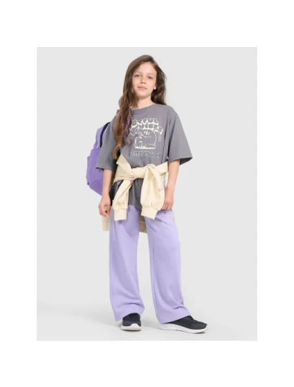 Dievčenské tričko oversize s potlačou 4F 4FJRAW25TTSHF3197-22S