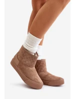 Botki Śniegowce Na Zamek Ocieplane Futerkiem Big Star OO274A524 Beżowe Botki Śniegowce Na Zamek Ocieplane Futerkiem Big Star OO274A524 Beżowe