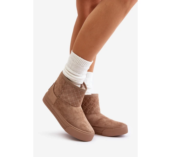 Botki Śniegowce Na Zamek Ocieplane Futerkiem Big Star OO274A524 Beżowe Botki Śniegowce Na Zamek Ocieplane Futerkiem Big Star OO274A524 Beżowe