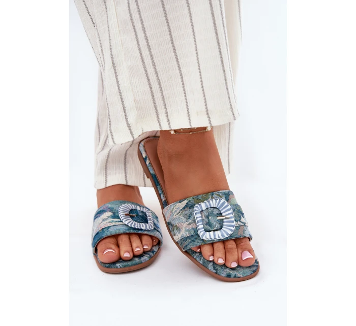 Ploché Dámské Pantofle S Modré model 21696506 - Boto Ploché Dámské Pantofle S Modré model 21696506 - Boto