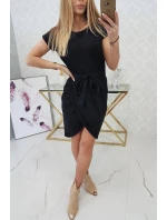 Šaty s obálkou dole černé
