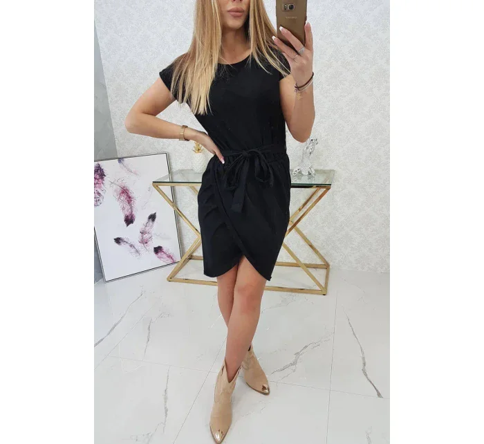 Šaty s obálkou dole černé