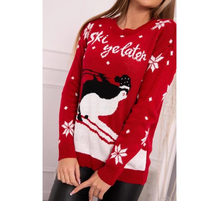 Sveter s vianočným motívom červený Sveter s vianočným motívom červený
