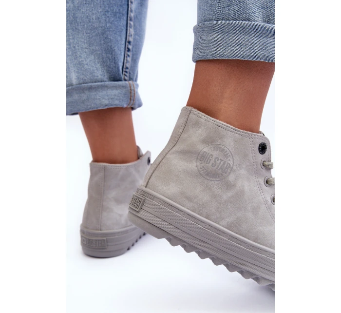 Dámské Tenisky Big Star Vysoké Zateplené Šedé model 21595615 - Big Star Shoes Dámské Tenisky Big Star Vysoké Zateplené Šedé model 21595615 - Big Star Shoes
