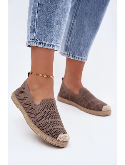 Dámské Otevřené Espadrilky Textilní Khaki model 22208315 - Boto